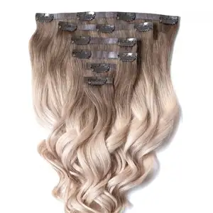 Premium Kwaliteit Cuticula Uitgelijnd 100% Europese Menselijk Haar Dubbele Getrokken Naadloze Clip Haarverlenging Pu Huid Clip Haarverlenging