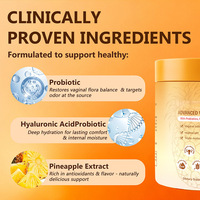 Gummies de Soutien Vaginal Triple Action avec Probiotiques, Prébiotiques et Acide Hyaluronique pour les Odeurs, l'Équilibre du pH et l'Hydratation - 60 Comprimés