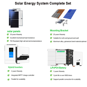 Sistema Solar Híbrido de 5KW 10KW 15kw 20kw, Kit Completo de Sistema Solar para el Hogar, Sistema de Energía Solar de 10 kw con Paneles Solares - Product Image 3