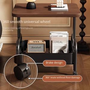 <span class=keywords><strong>Table</strong></span> basse mobile avec cadre en métal, rotation, démontage, <span class=keywords><strong>table</strong></span> d'appoint de salon, petit chariot de rangement pour la maison - Product Image 6