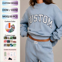 Ensemble de survêtement personnalisé à coupe courte, pull ample et pantalon de survêtement, ensemble deux pièces décontracté, logo personnalisé, OEM ODM, vente en gros
