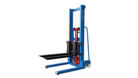 Apilador Manual de Palets de 1500 kg, Carretilla Elevadora Hidráulica con Motor AC, Transpaleta para Terrenos Difíciles