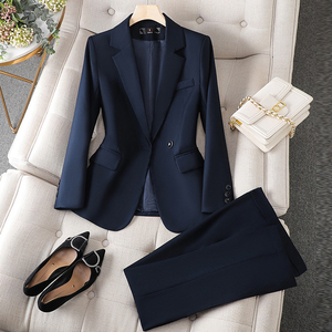 New Long Sleeve One Button Anzug Lange Hosen Damen Formale Business Blazer Anzug 2-teilige Sets Sehe Fashion - Product Image 3