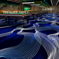 Moquette Moderne Imprimée à Bordure en Nylon Tuftée Mur-à-Mur pour Salles de Banquet Commerciales, Salles de Réception et Halls d'Hôtels de Luxe