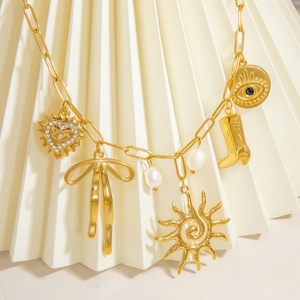 Collar de cadena de lujo de alta gama chapado en oro de 18 quilates de acero inoxidable con colgante de moda y joyería estilo Ins - Product Image 4