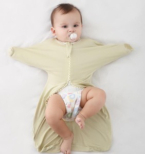 <span class=keywords><strong>Gigoteuse</strong></span> Bébé Respirante avec Fermeture Éclair Bidirectionnelle et Manchettes Mitaines pour Nouveau-né - Product Image 3