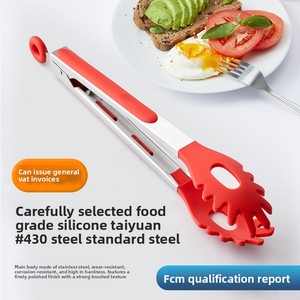 Pinces à nourriture en silicone, pinces à barbecue d'extérieur, pinces à nouilles, ustensiles de cuisine multifonctionnels, antidérapantes, résistantes aux hautes températures - Product Image 2