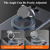 Support de téléphone rotatif à 360 degrés en alliage d'aluminium magnétique puissant N52 personnalisé avec anneau de maintien et design pliable à double axe