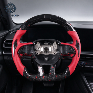 พวงมาลัยคาร์บอนไฟเบอร์หุ้มหนังพร้อมไฟ LED สำหรับรถ Dodge Challenger และ JEEP SRT8 แบบปรับแต่งได้ - Product Image 6