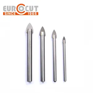 Eurocut Kính đập vỡ cát Vụ Nổ phẳng tip kính khoan bit với Vòng Shank Carbide đầu kính khoan bit