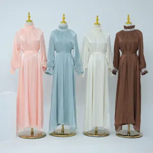 Abaya 2024 Islamic Clothing Modest Abaya Women's Dresses Shiny Party Wear Abaya Women Muslim Dress With Lining