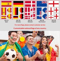 Autocollants de tatouage transfrontaliers à motif drapeau 2026, en papier imperméable, pour le visage, pour la Journée du Sport et les Célébrations