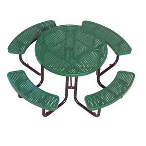 Banco de mesa de Metal para exteriores, mesa redonda de Picnic para jardín con Banco, mesa de comedor y sillas, venta al por mayor de fábrica - Product Image 6