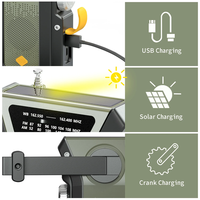 Harga Pabrik 4000MAh Power Bank AM/FM NOAA Portabel Cuaca Darurat Tangan Crank Surya Radio LED Senter untuk Charger Telepon