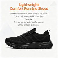 Chaussures de course décontractées pour hommes, en tricot, à lacets, antidérapantes, pour la marche en plein air, les trajets en ville, l'entraînement quotidien