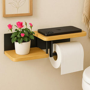 <span class=keywords><strong>Porte</strong></span>-rouleau de papier toilette à prix compétitif, double, à une main, multifonctionnel pour toilettes - Product Image 4