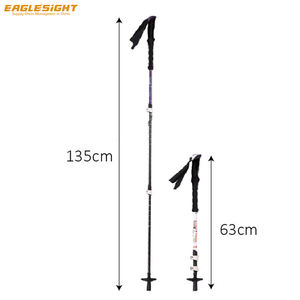 Trekking Pole Light Randonnée Marche Camping Télescopique En Fiber De Carbone Meilleure Vente En Plein Air EVA Trépied <span class=keywords><strong>Baton</strong></span> 3 Pièces 3 Sections 135 - Product Image 5
