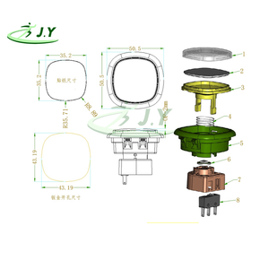 ปุ่มกดอาร์เคดแบบสี่เหลี่ยมจัตุรัสขนาด 50 มม. คุณภาพสูง JY Custom Zero Delay Reset พร้อมสวิตช์ K1/K2 วัสดุพลาสติก ภาษาอังกฤษ สำหรับเกมอาร์เคดวิดีโอ - Product Image 3