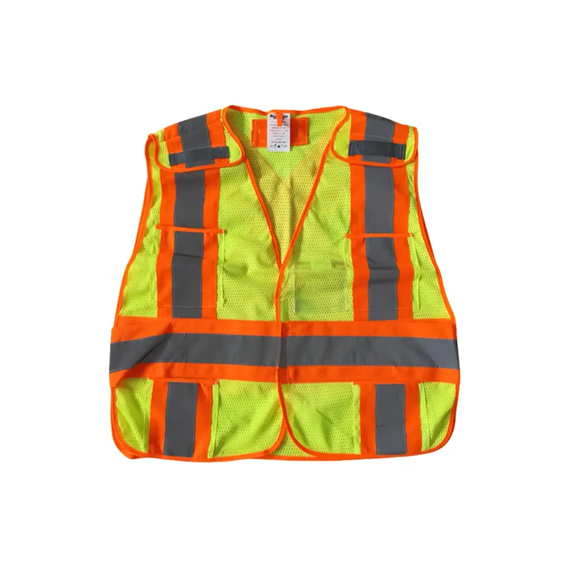 High Vis Mesh Reflective Safety Vest with pockets and Breakaway Manufacturers China
