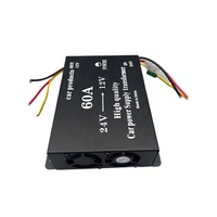 Nouveau transformateur d'alimentation de voiture 60A DC 24V à DC 12V convertisseur abaisseur haut à bas avec ventilateur