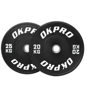 Прочный черный резиновый бампер OKPRO, изготовленный на заводе для коммерческого фитнеса, тренажерного зала для тяжелой атлетики и соревнований