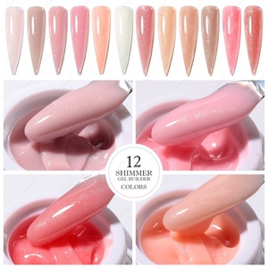 JTING Top Viscosity 12Colors Shimmer Gel Builder <b>Nail</b> <b>Extension</b> No Burn Self Leveling Cream Sculpture Building Gel <b>Nail</b> Polish - Product Image 3
