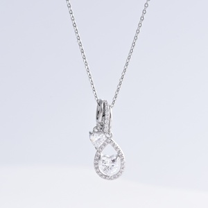wholesale plata 925 sterling silver Geometric zirconia <b>necklace</b> Everyday Wear korean cz unique women fashion pendant <b>necklaces</b> - Product Image 4