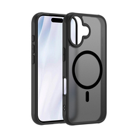 Coque de téléphone portable antichoc Weview de haute qualité en TPU mat et PC, design blindé, avec anneau magnétique pour 17 Pro Max
