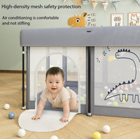 Parc de jeu pliable pour enfants, clôture de sécurité pour bébés en maille transparente, tissu à motif UD, gain de place