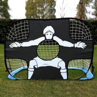 But de football pliable et portable pour sports de plein air, avec filet en polyester et fibre de verre, pour jeunes, toutes saisons