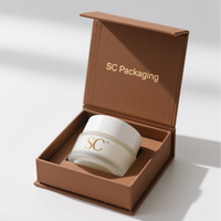 Individuelles Logo Braune Magnetische Starre Geschenkbox für Perücken Augencreme & Gesichtscreme Schwammfutter Recycelbare Premium Kosmetikverpackung