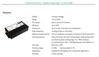 Alimentation LED OTTIMA 30W commutable 12V/24V 100-277VAC 5 en 1 à intensité variable TRIAC/ELV/MLV/0-10V/10VPWM homologuée UL avec boîte de jonction