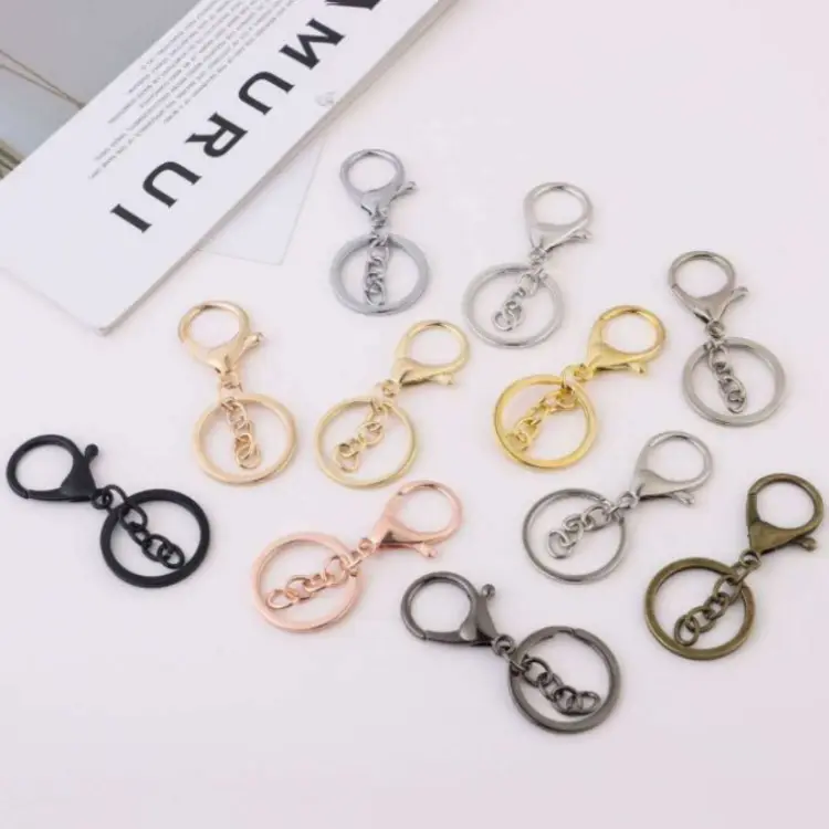 Wholesale 30mm Flat Key Ring Hang Jump Ring Glossy Key Round Ring Keychains For Diy Jewelry Accessories