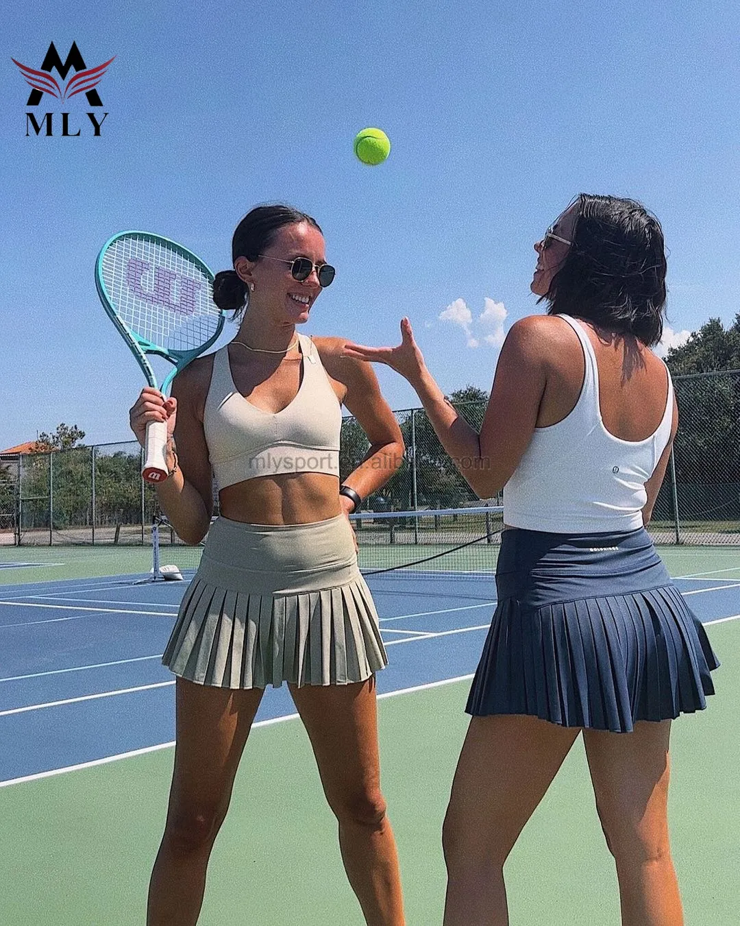 Logotipo personalizado cintura alta cómodo interior corto ligero de secado rápido Atlético Golf faldas correr entrenamiento tenis falda para las mujeres