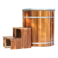 Baignoire à glace en bois pour immersion froide en extérieur avec système de refroidissement par chiller pour bain de glace