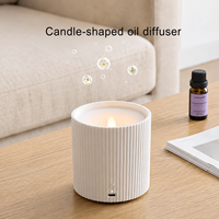 Diffuseur en forme de bougie sans flamme, version rechargeable, pour huiles essentielles pures ; Lampe d'ambiance à lumière douce pour aromathérapie intérieure 0,5 L
