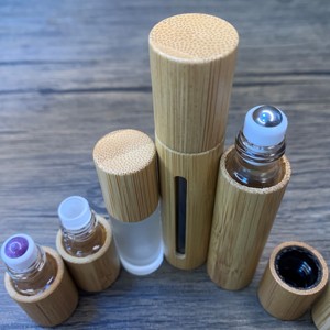 5ml tre thủy tinh con lăn bóng chai nước hoa dầu cuộn trên chai thủy tinh với thép Con lăn bóng với nắp tre - Product Image 3
