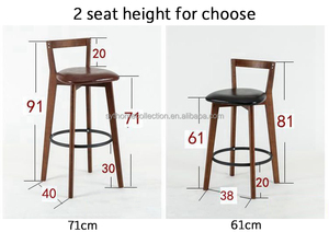 Hot bán giá rẻ quầy bar phân, Bán sỉ cố định thanh gỗ phân với tựa lưng - Product Image 2