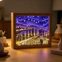 Lampe de bureau décorative en papier 3D, alimentée par USB et par batterie, lampe de nuit créative à LED, chambre à coucher