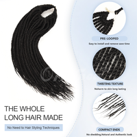 Cheveux humains vierges Remy vietnamiens Orginea Pre-loop Mini Twist Crochet Afro Bulk Pre Twisted Goddess Machine Double Weft Hair