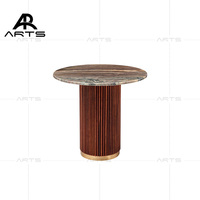 Nouveau design Tables basses en marbre de luxe en bois massif avec table basse ronde pour mobilier de salon