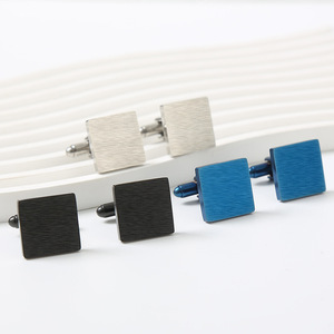 Boutons de manchette simples de haute qualité, forme carrée, bijoux pour homme, boutons de manchette élégants pour hommes - Product Image 2
