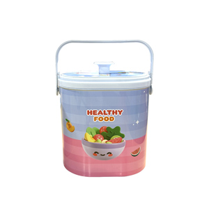 Oval 12L Bento Box crafted from food-grade, anti-scratch polypropylene, featuring a rice paddle and drain filter for convenient - Product Image 2