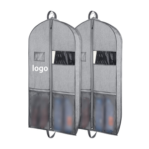 Sacs de <span class=keywords><strong>costume</strong></span> personnalisés de 43 pouces Sacs de vêtements de voyage suspendus à soufflets Manteaux Vestes Robes chemises Couverture de <span class=keywords><strong>costume</strong></span> grise pour hommes pour le rangement dans le placard - Product Image 1