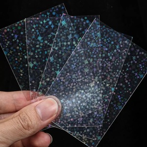 Pochettes pour cartes photo en PP imprimées au laser avec motif cœur holographique, 66x91mm, épaisseur <span class=keywords><strong>200</strong></span> microns, effet magique, sans fermeture pour carte - Product Image 5