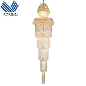 <span class=keywords><strong>Estambre</strong></span> luces colgantes de cristal decoración Hotel salón de baile lámpara de techo ático dúplex techo alto candelabros brillantes - Product Image 1