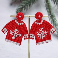 Bijoux fantaisie pour femmes, boucles d'oreilles de Noël, perles de mica artisanales, boucles d'oreilles de Noël avec pendentif bonhomme de neige