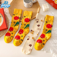 Chaussettes de sport pour femmes de haute qualité, respirantes et douces, chaussettes d'hiver en cachemire pour femmes, chaussettes chaudes créatives à thème pizza, boîte cadeau