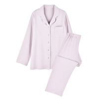 Pyjama en Maille de Coton Mélangé Modal Doux et Lisse, Tenue d'Intérieur Sans Marque Homme, Ensemble Loungewear pour Couples Femme Incluse