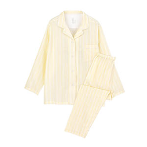 Ensemble <span class=keywords><strong>de</strong></span> pyjama décontracté unisexe en <span class=keywords><strong>gaze</strong></span> <span class=keywords><strong>double</strong></span> couche 100% coton respirant sans couture à manches courtes Mint Man New 50s - Product Image 1